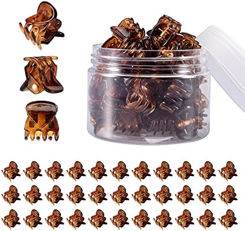 YOHAMA 36Pcs Brown Mini Hair Claw Clips Kids Adult Strong Hold Bangs Clips by YOHAMA