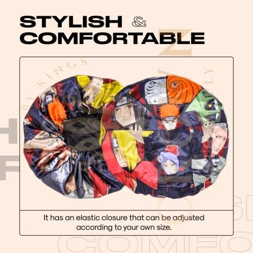 Silky Design Bonnet with Elastic Soft Band, Hair Braid Adjustable Women and Men Bonnets for Sleeping, Comfortable Satin Fabric Bonnet (Akat Group) - Image 5