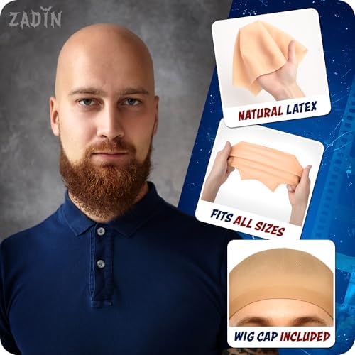 2PCS Bald Cap for Men Women Costume, Wig Head Cap Halloween Latex Bald Kit - Image 4