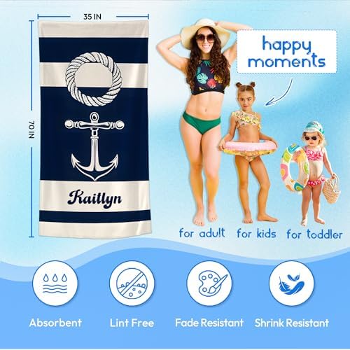 JML Personalized Beach Towel with Name, Microfiber, 35 x 70 in - Image 3