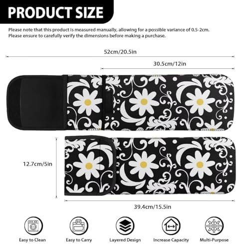 Flashideas Daisy Print Flat Iron Case Curling Iron Organizers and Storage with Pocket Heat Resistant Neoprene Curling Iron Holder Universal Curling Iron Cover Sleeve Hot Tools Travel Bag - Image 6