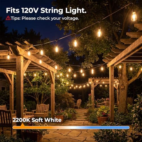 GvvooHome S14 Outdoor String Light Bulbs for Patio & Backyard, 30 Pack - Image 2