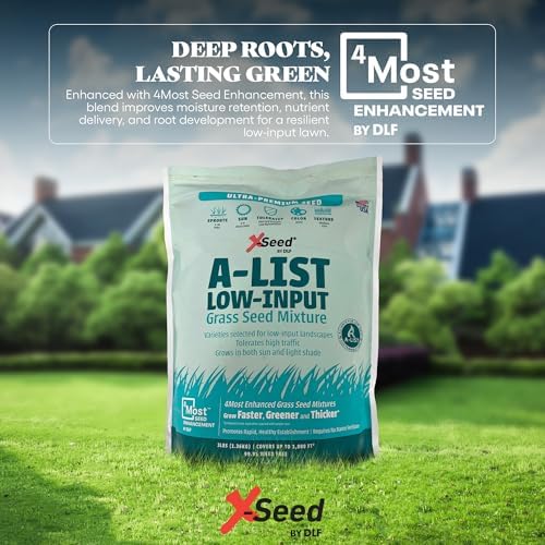 A-List Low Input Mixture Lawn Seed - Premium Grass Seeds for Lawn Repair Over Seeding and Thickening Ideal for Low Maintenance Drought-Resistant Lawn for High Traffic Sun and Light Shade Mix, 3 Pounds - Image 2