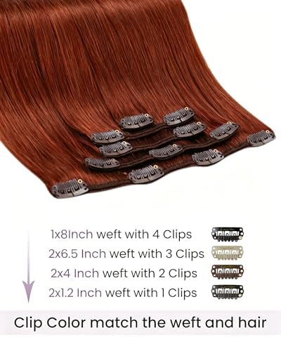 LaaVoo Human Hair Clip In Extensions, Daily Wear, 14 Inch - Image 2