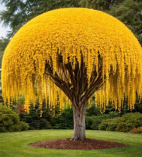 10 Golden Chain Tree Seeds (Laburnum anagyroides) – Stunning Cascading Yellow Flowers – Ornamental Flowering Tree – Hardy Deciduous Landscape Tree – 10 Premium Planting Seeds by CZGrain