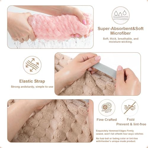 Super Soft Microfiber Hair Towels 2-Pack Lage Size (24x42 inch) for Girls - Image 5