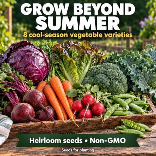 Gardeners Basics Fall Vegetable Seeds for Planting, 8 Heirloom Varieties - Image 2