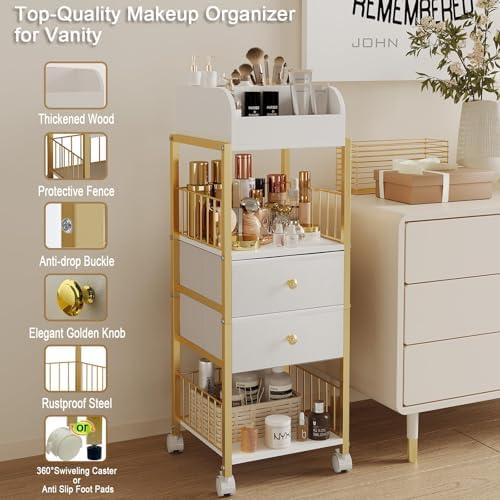 Makeup Organizer Storage Cart with Drawers Large Skincare organizers - Image 6