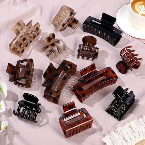 SMKSL 12 Pcs Hair Claw Clips for Women - 3 Styles Tortoise Hair Accessories - Image 4