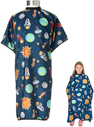 Kids Hair Cutting Cape - Outer Space - Water-Resistant Salon Cape for Kids - Image 3