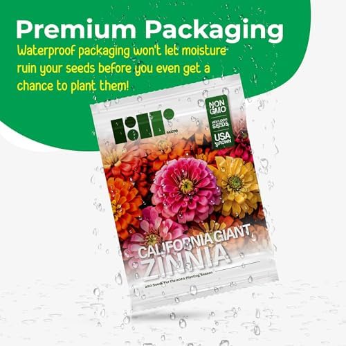 250 California Giants Zinnia Seeds for Planting - Heirloom Non-GMO USA Grown Premium Flower Seeds - Mix of Red, Orange, Yellow, White, Pink, and Purple Flowers - Attracts Butterflies by RDR Seeds - Image 2
