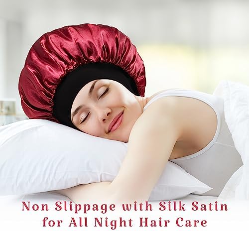 2pcs Satin Silk Hair Bonnet for Sleeping, Sleep Bonnets for Women - Image 6