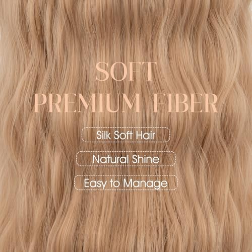 Rich Choices Hat Wigs for Women,Olive Green Baseball Cap with Hair Extensions for Women,Caps with Wavy Curly Synthetic Long Hair Attached Adjustable Baseball Cap Wig 18 Inch Light Blonde Hair - Image 3