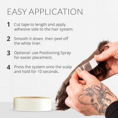 Walker Tape Ultra Hold Adhesive Tape Roll, Double Sided Strong Hold Hair Tape in Hair Extensions Human Hair, Wig Tape and Lace or Poly Systems, Long Lasting Extension Tape Replacement, 1" x 3 Yards - Image 5