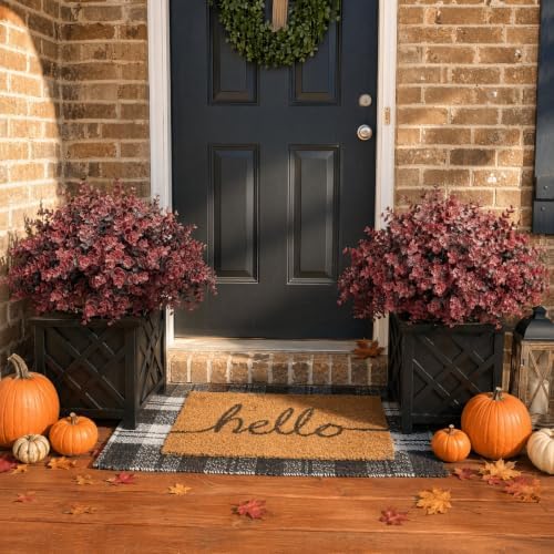 Fall Artificial Boxwood Plants Fake Greenery for Outdoor Outside Decoration - Image 6