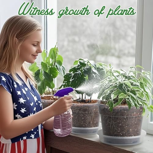 9 Pack 8/7/6 Inch Clear Nursery Pots for Plants with Saucer, Transparent Plastic Plant Pots with Drainage Holes, Sturdy Seedling Starter Pot, Garden Planter Pot for Succulents Flowers Herb Vegetables - Image 6