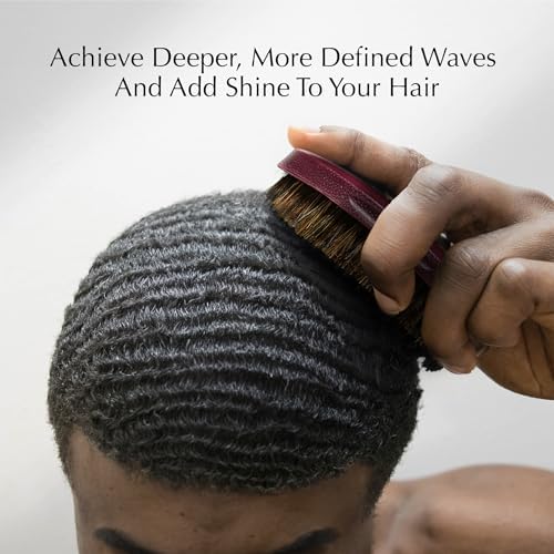 Red by Kiss Premium Pocket Wave Bow Wow Curved Palm Brush Soft, High Density Curved Bristles for Deep Natural 360 Waves, Pocket Size with Travel Cover for Coarse Hair & Wolfing Stage - Image 4
