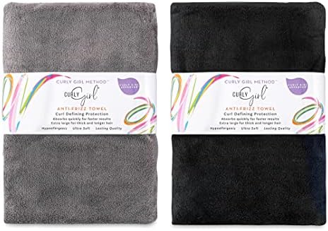 Curly Girl 2 Pack Microfiber Curl Hair Drying Towel, Anti-Frizz, Super Absorbent, Fast Drying Towel for Curls by CURLYGIRL