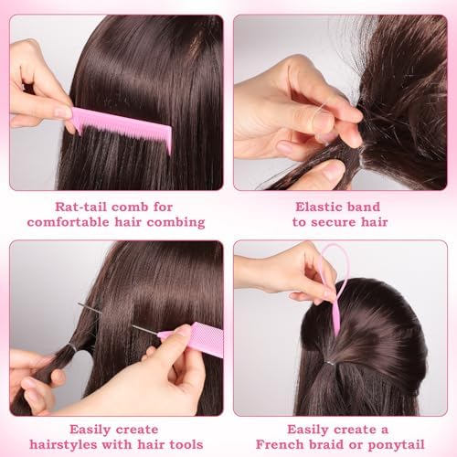 BESARME Clear Hair Rubber Bands Set, 1500 Pcs with 8 Styling Tools - Image 4