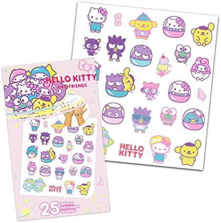 Hello Kitty Hair Accessories Set for Kids - Bundle with 2 Bows, 3 Elastics and 1 Clip, Tattoos, and More | Hello Kitty Accessories for Girls - Image 4