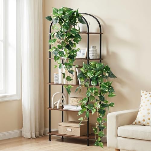 Artificial Hanging Plants with Pots - 33" Fake Pothos Silk Greenery for Indoor Outdoor, Realistic Faux Plants Potted for Shelves Bedroom Bathroom Trailing Plant, Dark Green 2 Pack - Image 6
