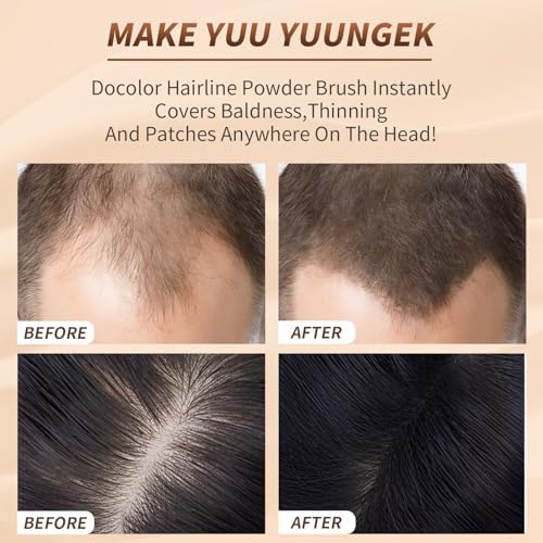 docolor Dual-Ended Hairline Powder Brush, Hair Contour Brush with Sponge Tip, Makeup Brush for Seamless Blending, for Hair Contouring, Root Touch-ups, and Beard Coverage Vegan & Cruelty-free - Image 6