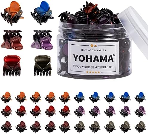 YOHAMA 36Pcs Colorful Mini Hair Claw Clips Kid Adult Strong Hold Bangs Clip by YOHAMA