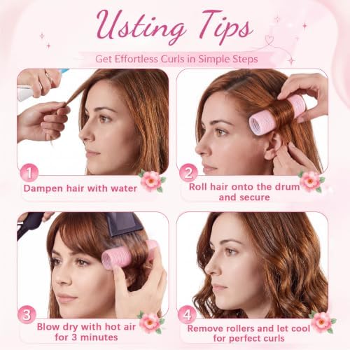 WILLBOND 4 Pcs Aluminum Thermal Hair Rollers for Women, 4.1 X 1.2 Inch - Image 3
