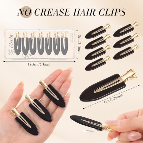 obeoby 14 Pcs No Crease Hair Clips For Women Girls Makeup Styling, 2.36 In - Image 3