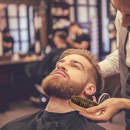 Boar Bristle Hair Beard Brush for Men - Small Soft Beard Brush, Pocket Travel Men's Wooden Mustache Brush - Image 5