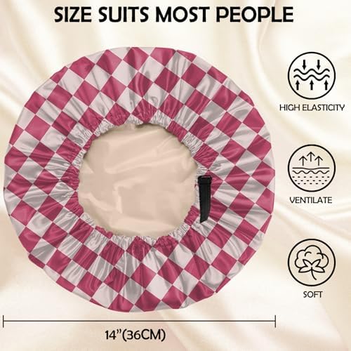 Satin Hair Bonnet Silk Bonnet for Sleeping Double Layer Elastic Adjustable Reusable Cute Aesthetic for Women Girls - Image 2