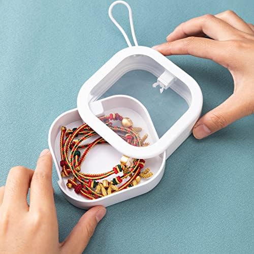 Portable Hair Tie Organizer Hanging Stackable Mini Travel Qtip Organizer Box Case with Clear Lid for Organizing Bandaid Bobby Pin Cotton Swabs Small Items, White - Image 5