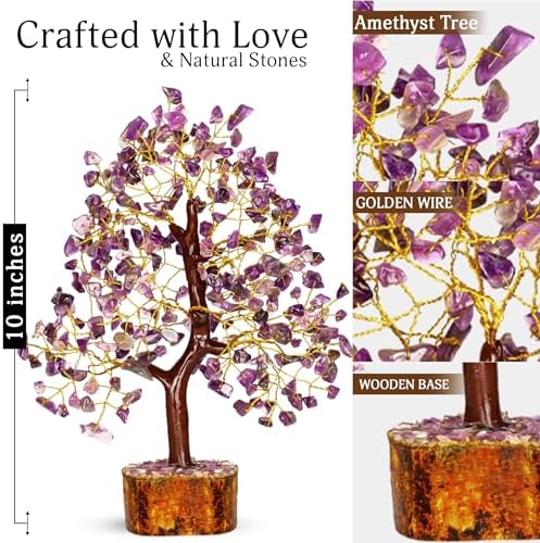 YATSKIA Amethyst Crystal Tree, Birthday Gifts for Women, Mom & Sister, Handmade Crystal Tree of Life, Boho Home, Room & Office Desk Decor, Housewarming Gift - Image 2