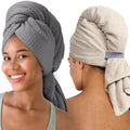 Umisleep Extra Large Microfiber Hair Towel, Ultra Absorbent, Grey, Camel by Umisleep