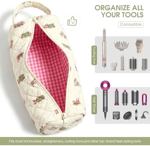 Bear Print Hair Tools Bag Compatible with Dyson Airwrap Shark FlexStyle - Image 4