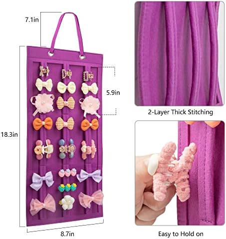 SMUK Hanging Hair Claw Clip Organizer - Large & Small Claw Clip Storage Display for Thick Hair, On Wall, Door, Wardrobe - Image 4