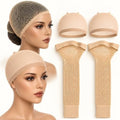 Latex Bald Cap Set with 2 Nylon Wig Caps for Halloween Costume (4PCS) by Unknown