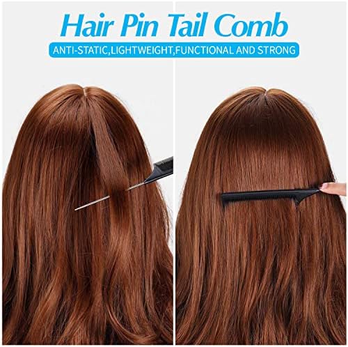 Topsy Tail Hair Styling Set, IKOCO - 1000pcs Hair Elastics (500 Clear, 500 Black), 2 Loop Tools, 1 Rat Tail Comb - Image 6