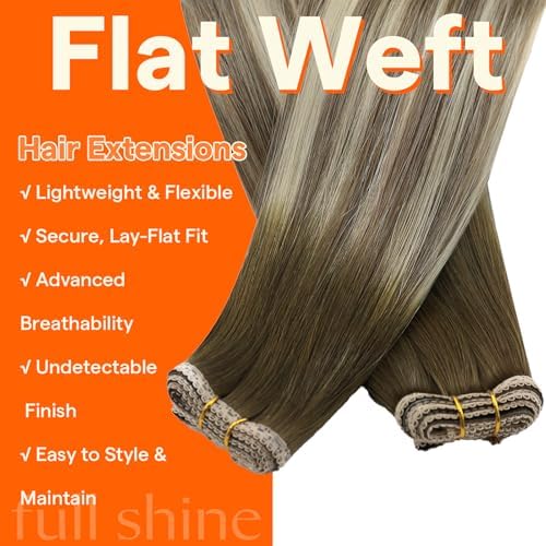 Full Shine Sew In Weft Hair Extensions Real Human Hair 18 Inch 60g - Image 2