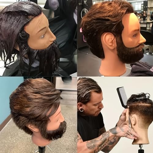 Barber Human Hair Mannequin Head Male Haircut Training Head - Image 6