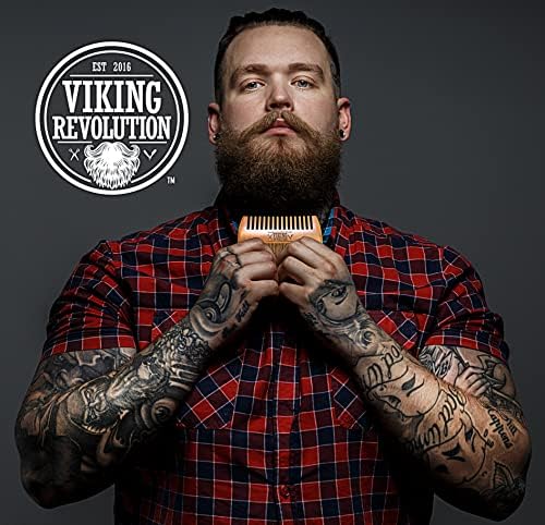 Viking Revolution Wooden Beard Comb and Case - Pocket Comb - Image 2