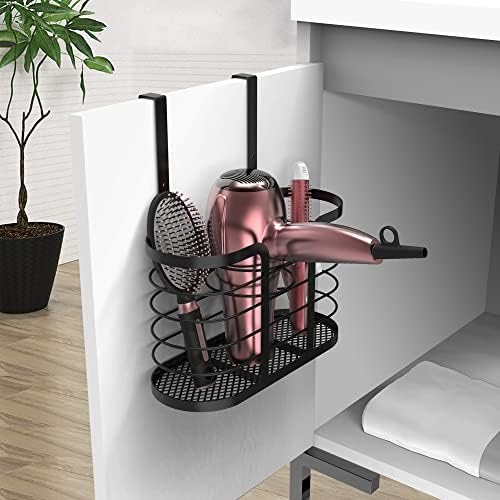 YIGII Hair Tool Organizer, Cabinet Door Storage Basket, Bathroom, Black - Image 2