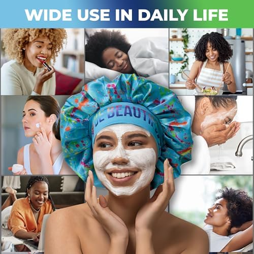 Discover reversible premium double layer silk satin sleeping bonnets designed for hair protection, moisture retention, and all-night comfort. Keep your hair healthy and frizz-free-blue - Image 2