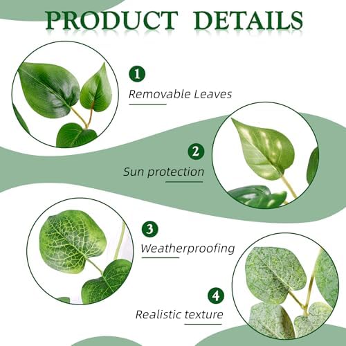 Fake Hanging Plants with Pots, 4PC Artificial Pothos Plant for Indoor Outdoor, Faux Ivy Vines Greenery, 33" Realistic Silk Plants for Wall Home Living Room Office Decor, Green - Image 4