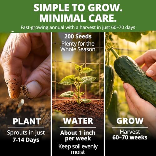 HOME GROWN Organic Marketmore Cucumber Seeds, 200+ Seeds, Cucumis sativus - Image 3