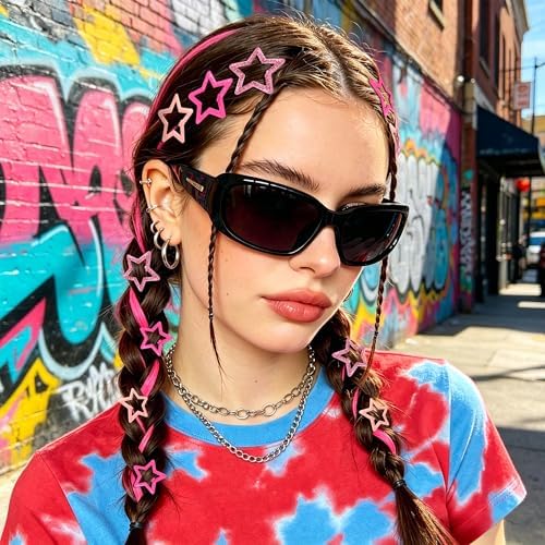 VIBILIA 18 Pcs Star Hair Clips Y2K Non-Slip Snap Pink Hair Accessories - Image 3