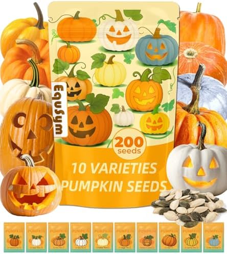 200+ Pumpkin Seeds for Planting, 10 Variety Heirloom Vegetable Seed by Unknown