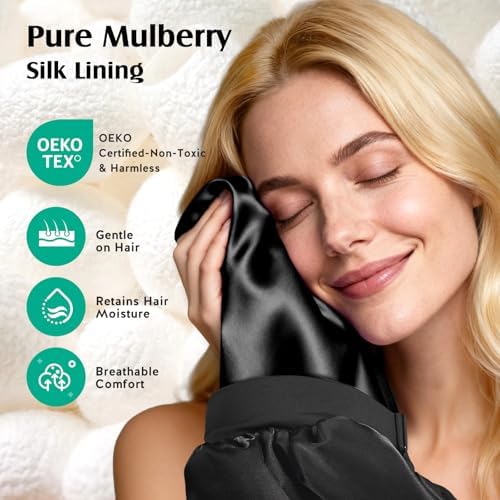 YFONG Silk Lined Bonnet for Sleeping Women Men, Double Layer & Adjustable - Image 2