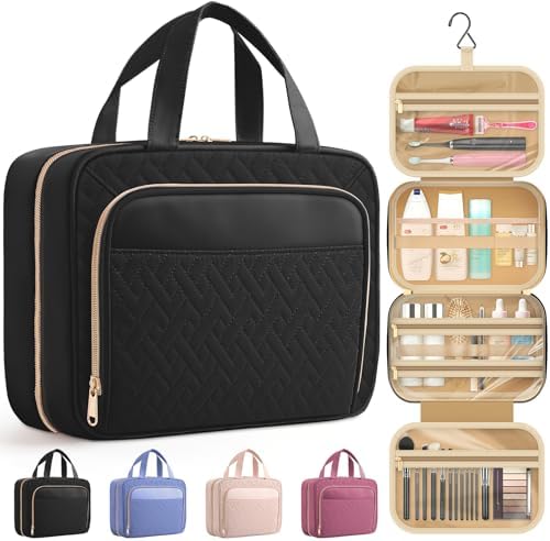 HOTOR Hanging Travel Toiletry Bag Women Men, Black, Large by HOTOR