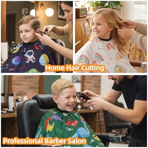 3 Pack Kids Hair Cutting Cape with Sleeves, Kids Barber Cape Haircut Cape for Boy Girls - Image 6